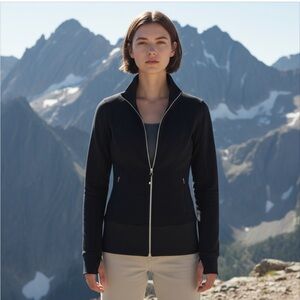 Lululemon Define Body-Contouring Full-Zip Front Athletic Jacket, Black, Size 4/6